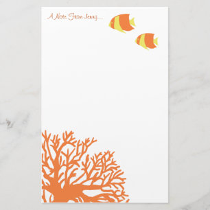 Orange und Gelbe tropische Angelfische Briefpapier