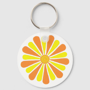 Orange und gelber schlüsselanhänger