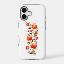 Orange- und Gold-Blumen-Volks kunst-Handygehäuse