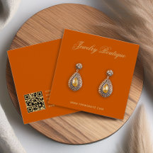 Orange- und Gold-Boutique-Earring-Grafikkarte