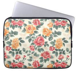 Orange und Gold Rose Floral Laptopschutzhülle
