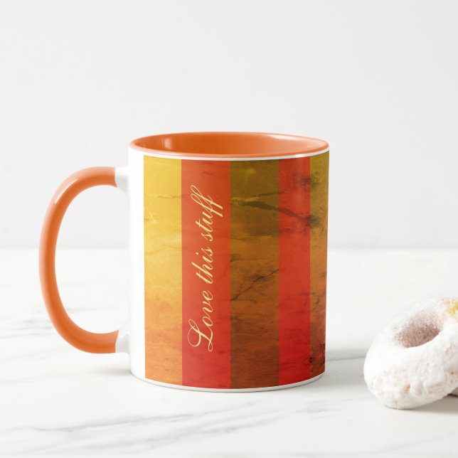 Orange und Gold Tasse (Mit Donut)