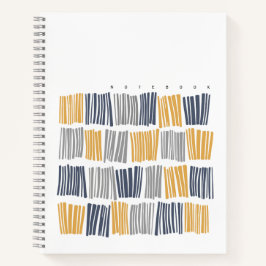Orange und Grau Abstrakte Lines Notebook Notizbuch