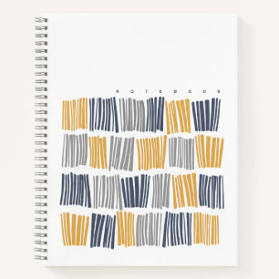 Orange und Grau Abstrakte Lines Notebook Notizbuch