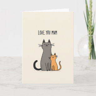 Orange und Graue Katzen-Mama-Karte Karte