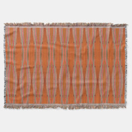 Orange- und Grauwürfeldecke mit Randstreifen Decke