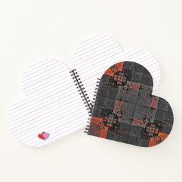 Orange und Gray Crossroads Heart Shaped Notebook Notizbuch