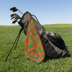 Orange und Green Kaleidoscope Golf Towel Golfhandtuch