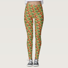 Orange und Green Pedals Leggings