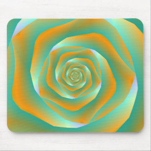 Orange und Green Spiral Rose Mousepad
