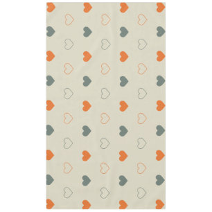Orange- und Grün-Herz-Rastermuster Tischdecke