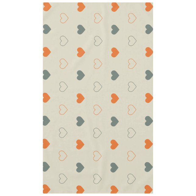 Orange- und Grün-Herz-Rastermuster Tischdecke (Vorderseite)