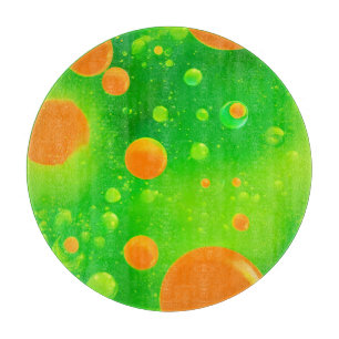 Orange und grüne Blasen Abstract Art Schneidebrett