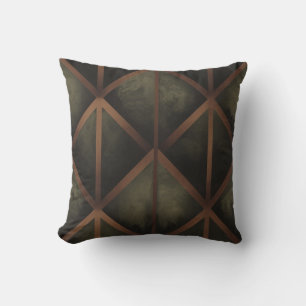 Orange und grüne Elegance Geometrisches Muster Kissen