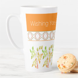 Orange und grüne Flower Geburtstags-Tasse Milchtasse