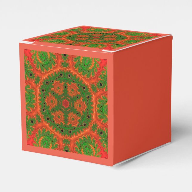 Orange und grüne Kaleidoskop-Geschenkboxen Geschenkschachtel (Vorderseite)