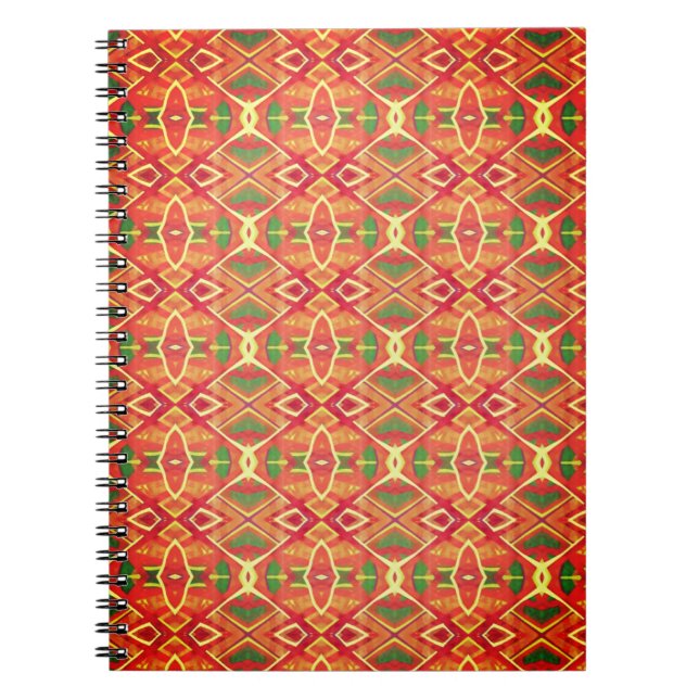 Orange und grüne Muster Notizblock (Vorderseite)
