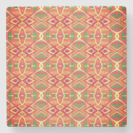 Orange und grüne Muster Steinuntersetzer