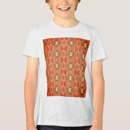 Orange und grüne Muster Tri-Blend Shirt