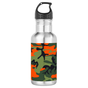 Orange und grüne Tarnung, Militär, Armee Edelstahlflasche