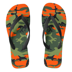 Orange und grüne Tarnung, Militär, Armee Flip Flops