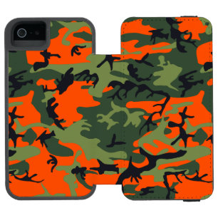 Orange und grüne Tarnung, Militär, Armee Incipio Watson™ iPhone 5 Geldbörsen Hülle