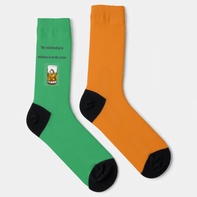 Orange- und grüne Whisky-Socken Socken (Rechts)