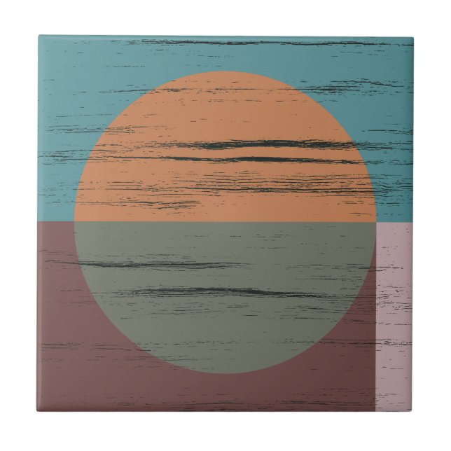 Orange und grüner Kreis Fliese (Vorderseite)