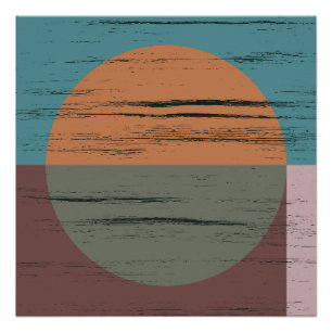 Orange und grüner Kreis Poster