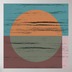 Orange und grüner Kreis Poster