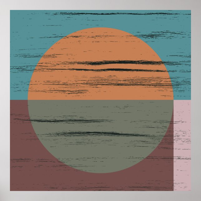 Orange und grüner Kreis Poster (Vorne)