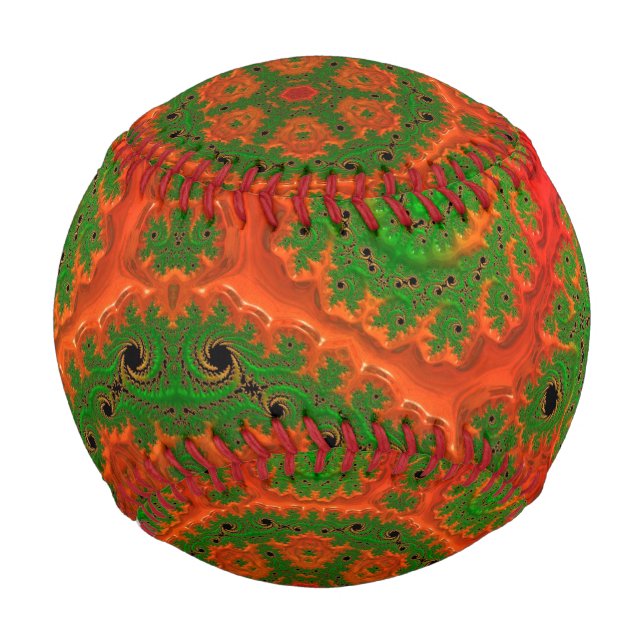 Orange und grünes Kaleidoskop Baseball (Vorderseite)