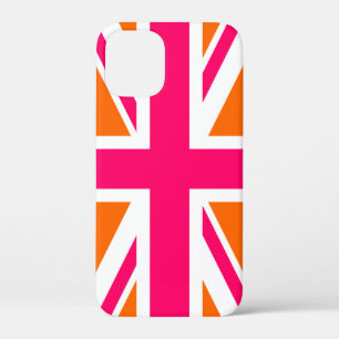 Orange und Hot Pink Union Jack Case-Mate iPhone Hülle