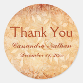 Orange und Ivory Floral Vielen Dank, Sticker