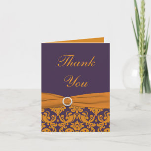 Orange und Lila Damaskus Danke Note Card