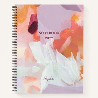Orange und Lila | Moderne Abstrakte Kunst Personal Notizbuch