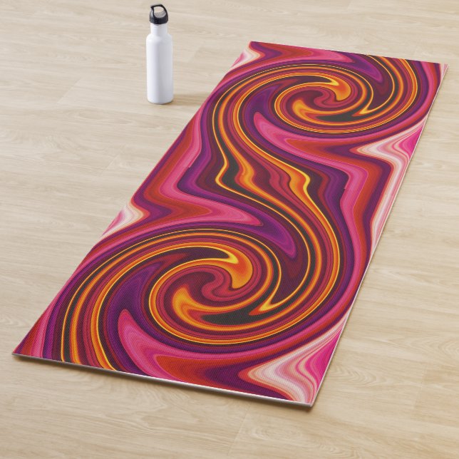 Orange und Lila Swirl - Coole Abstrakte Trippy Yogamatte (Beispiel)