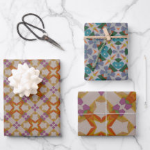 Orange- und Lila Wrapping Paper Blatt Set 3
