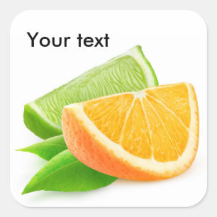 Orange und Limon Quadratischer Aufkleber