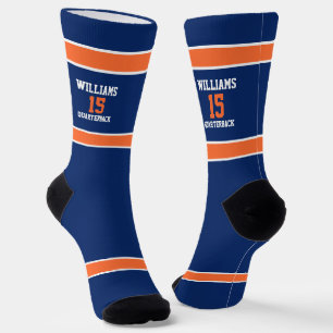 Orange und Marineblau Socken