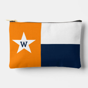 Orange- und marineblaue Texas-Flagge Zubehörtasche