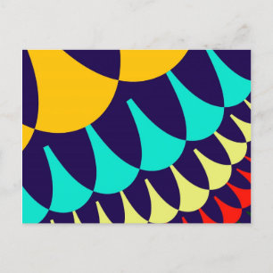 Orange und Navy Blue Scales Postkarte