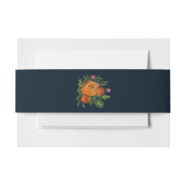 Orange und Navy Floral Moderne fette Hochzeit Einladungsbanderole
