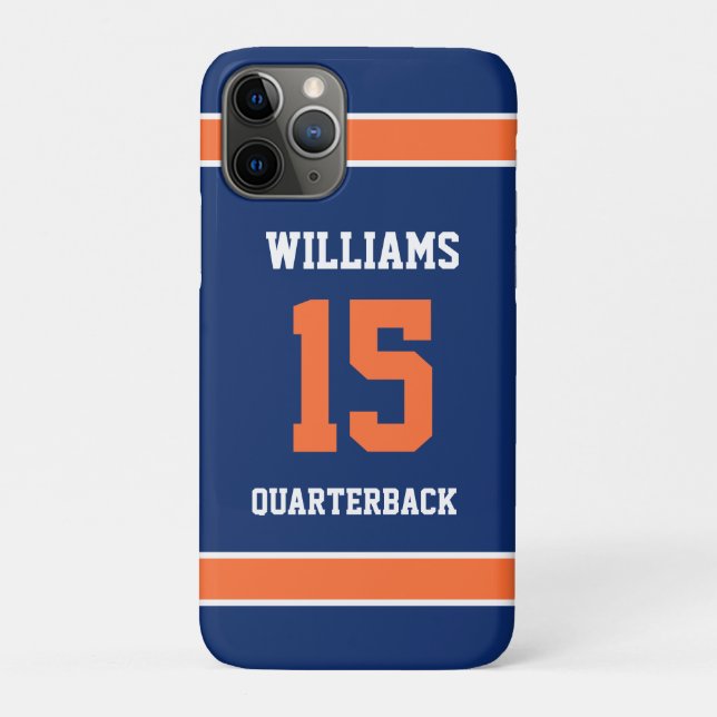 Orange und Navyblau-Fußball Case-Mate iPhone Hülle (Rückseite)