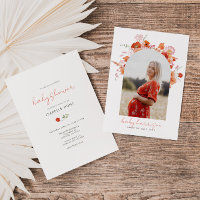 Orange und Pink Boho Blumenmuster Foto Babydusche