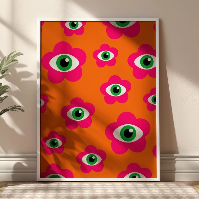 Orange und Pink BOHO Böse Eyes Poster (Von Creator hochgeladen)