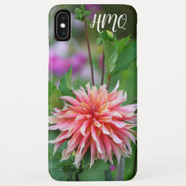 Orange und Pink Dahlia Blume Persönliche Initialen Case-Mate iPhone Hülle