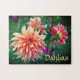 Orange und Pink Dahlia Blume Puzzle