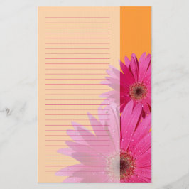 Orange und Pink Gerbera Daisy Stationery Briefpapier