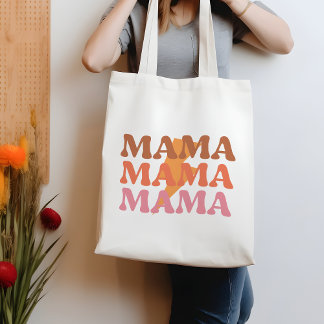 Orange und Pink Mama Mama Mama Quote Tote Tag Tragetasche